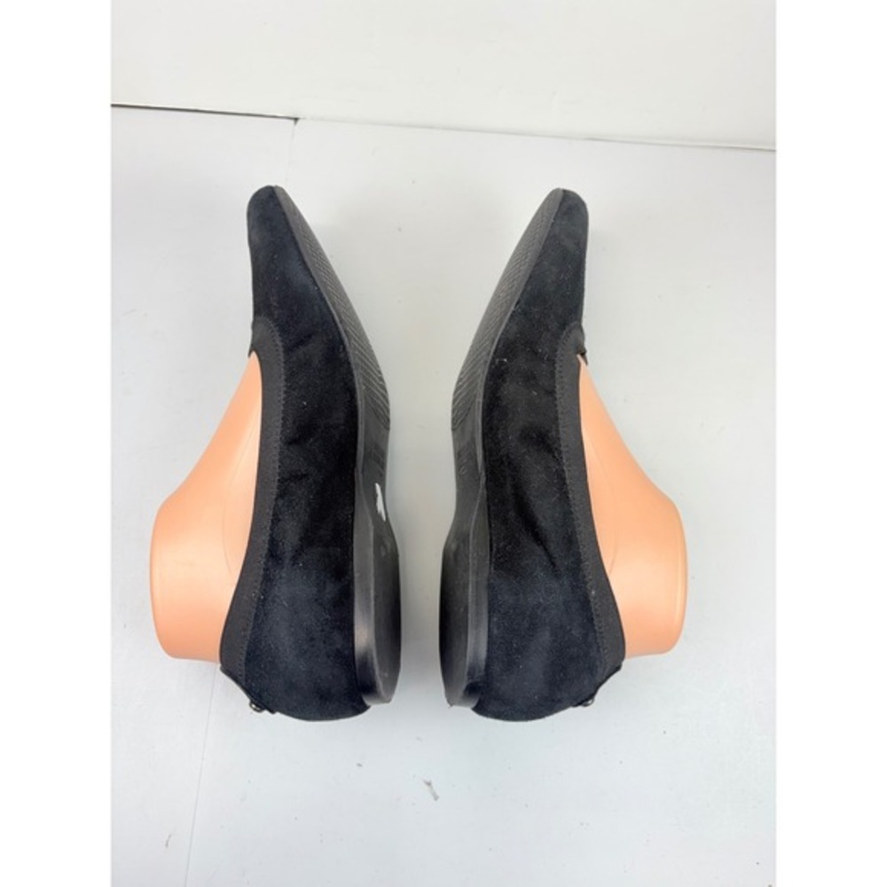 Stuart Weitzman Ballet Flats Women 9 Black Suede Elastic Round Toe Slip On Shoes - Picture 5 of 8